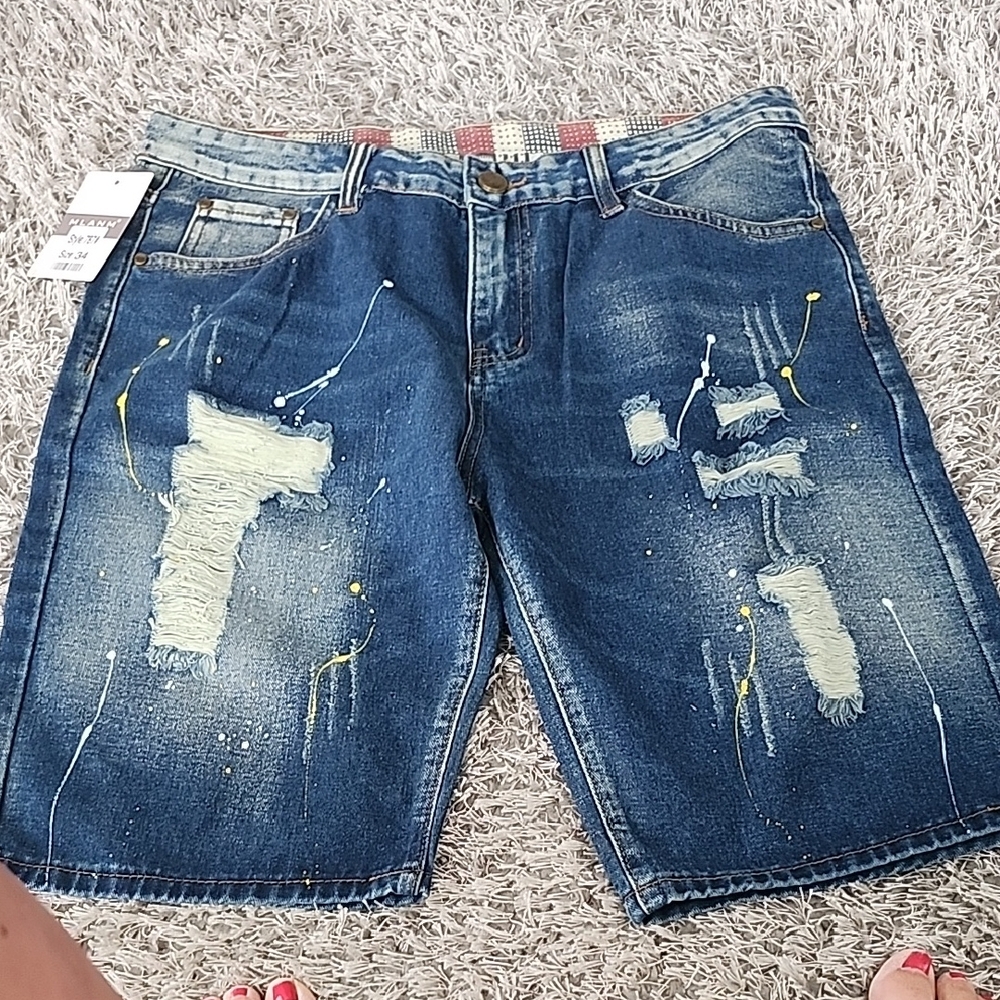 Fashion Nova Blue Distressed Jean Shorts